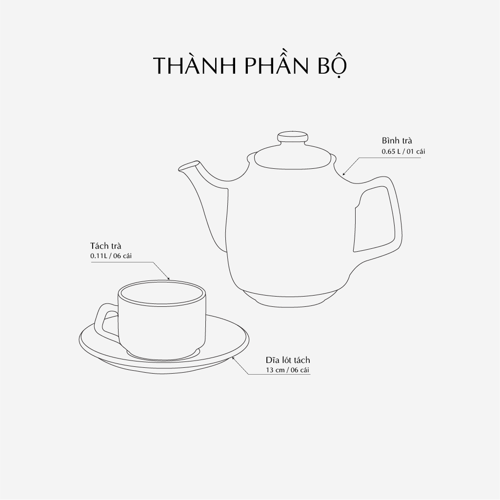 Bộ trà - Hoàng Cung - Thiên Hương