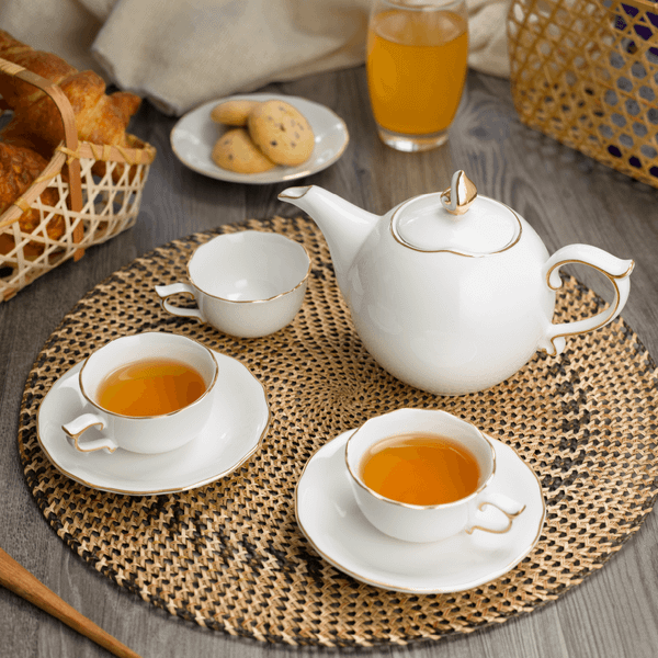 Bộ trà 0.7 L - Mẫu đơn IFP - Chỉ Vàng