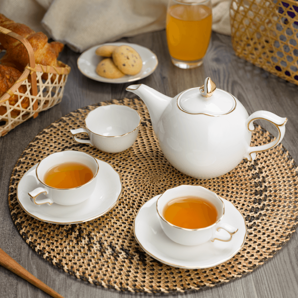 Bộ trà 0.7 L - Mẫu đơn IFP - Chỉ Vàng