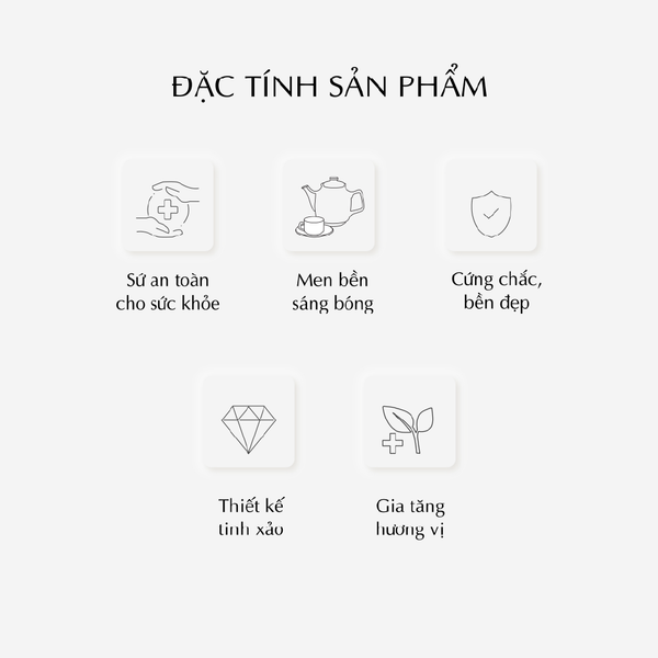 Bộ trà 0.8 L - Đài Các IFP - Chỉ Bạch Kim