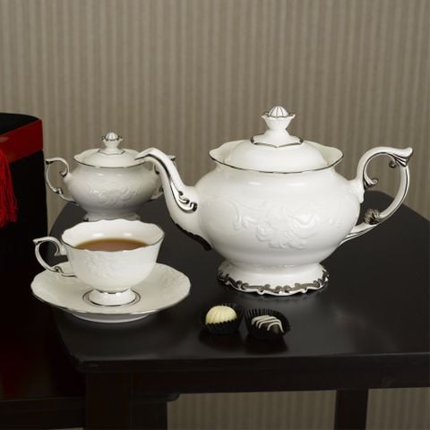  Bộ trà Đài Các Chỉ Bạch Kim 