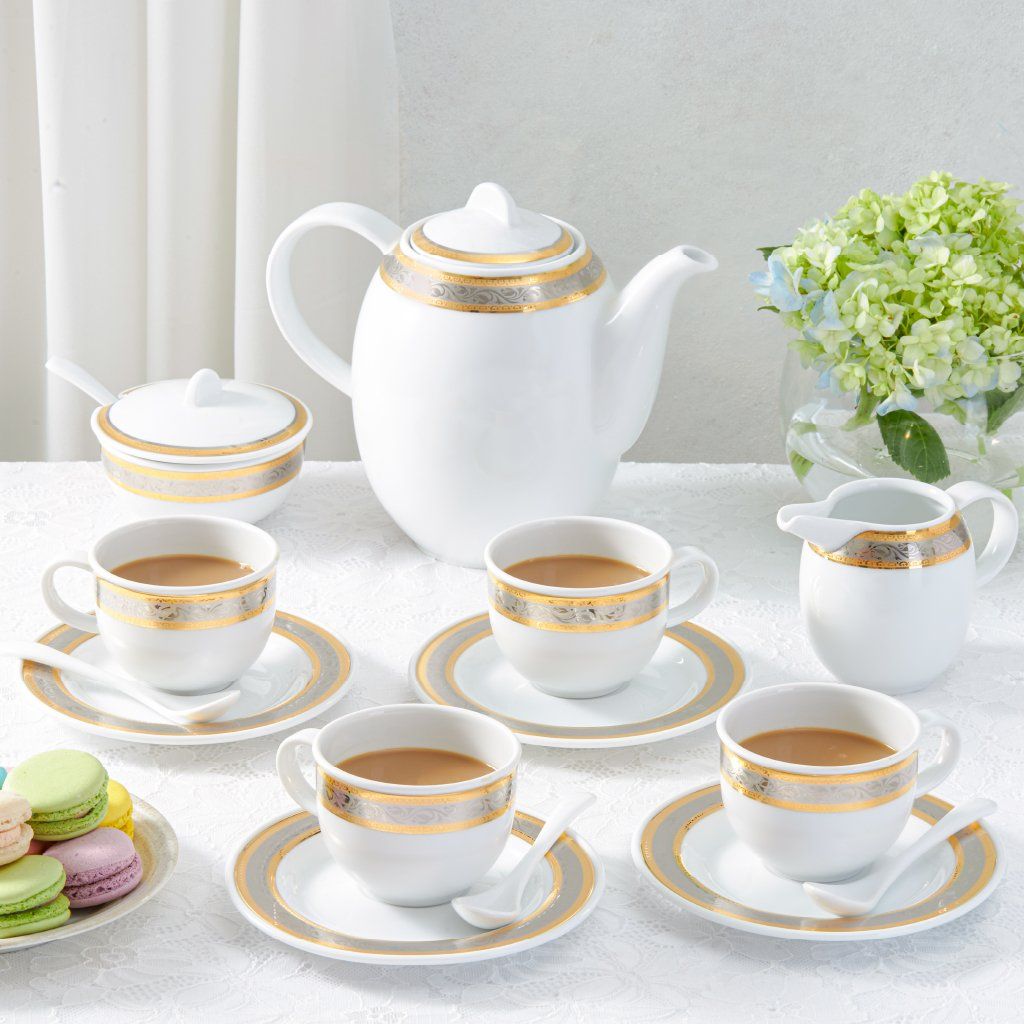 Bộ trà Sago Hoa Hồng