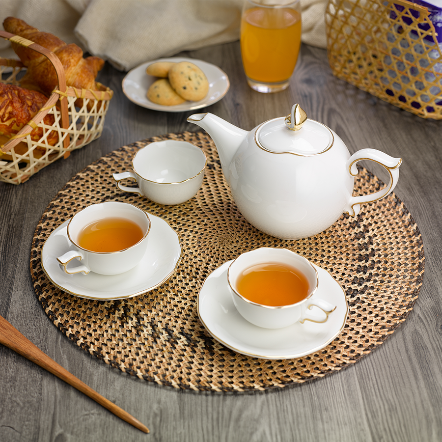 Bộ trà Mẫu Đơn IFP Chỉ Vàng