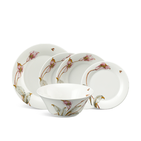 [GT] Bộ đồ ăn 5 sản phẩm - Tulip IFP - Loa Kèn Hồng