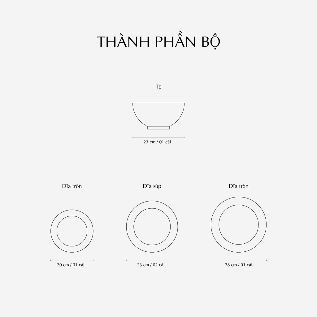 [GT] Bộ đồ ăn 5 sản phẩm - Tulip IFP - Loa Kèn Hồng