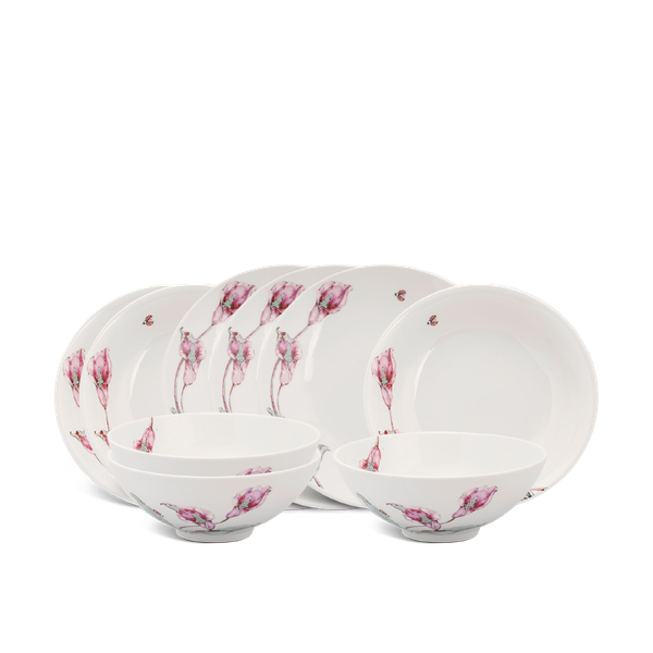 [GT] Bộ đồ ăn 9 sản phẩm - Daisy IFP - Loa Kèn Hồng