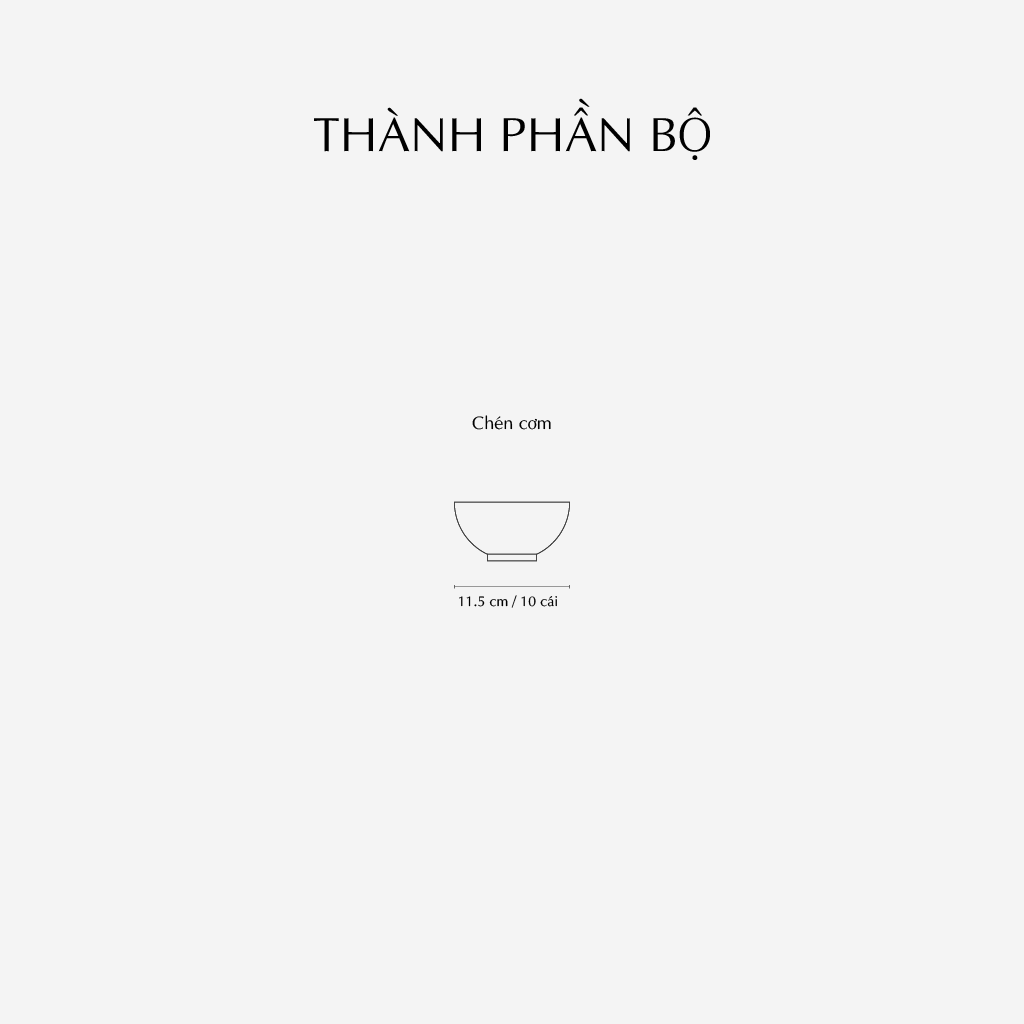 [GT] Bộ 10 chén cơm - Mẫu Đơn IFP - Tuyết Liên