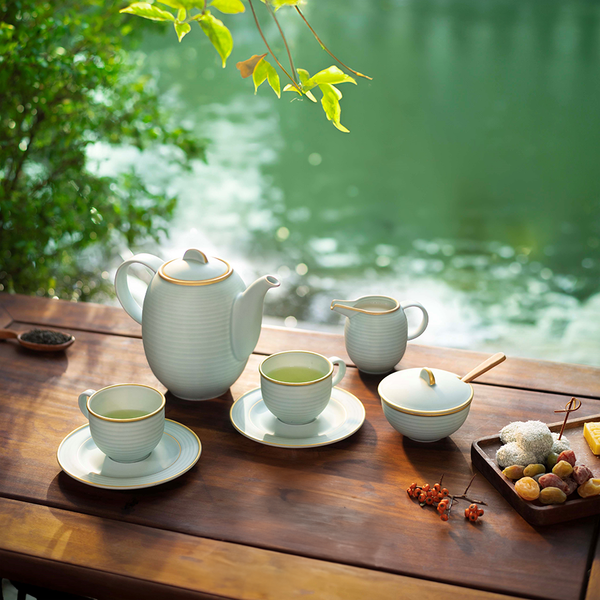 Bộ trà Cordon Men Ngọc Sương Mờ Vàng