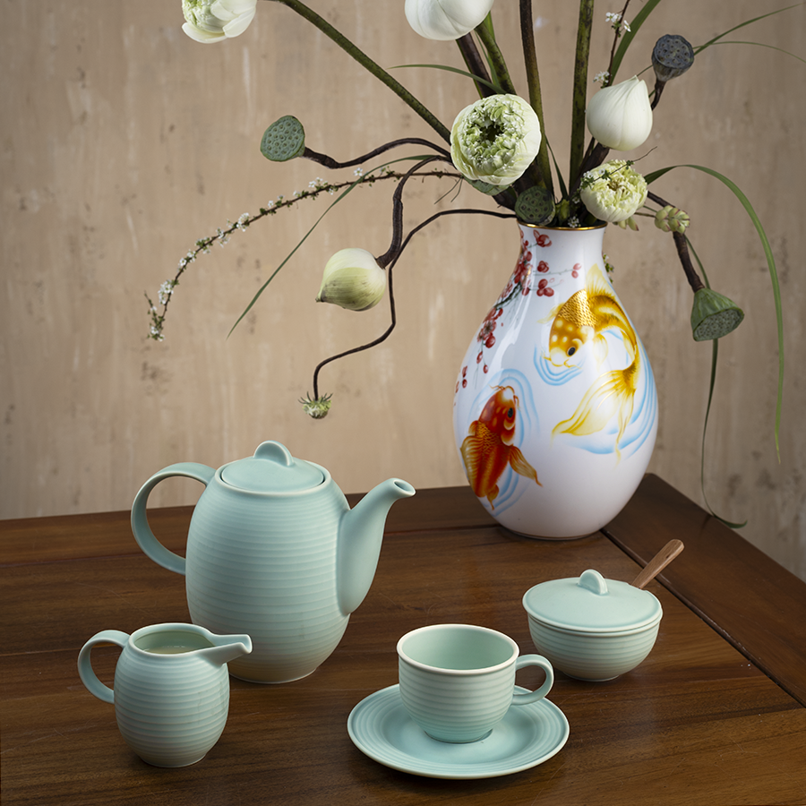 Bộ trà Cordon Men Ngọc Sương Mờ