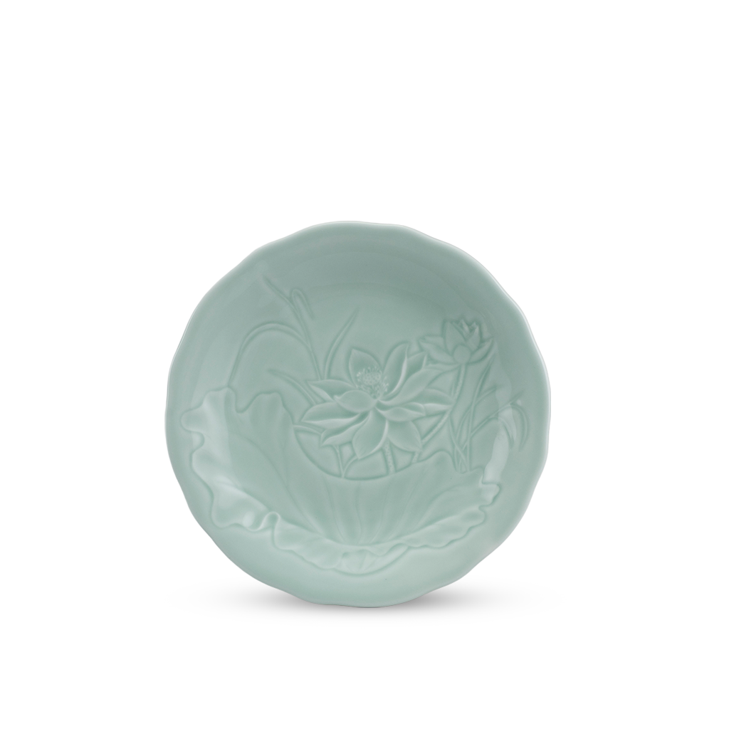 [GT] Dĩa tròn 31 cm - Sen - Xanh Celadon