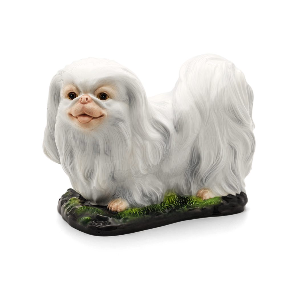 [GT] Chó Bắc Kinh 24.5 cm - Tượng - Trắng