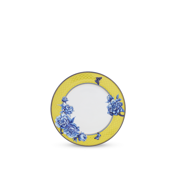 [GT] Dĩa tròn 20 cm - Sago - Mẫu Đơn Vàng