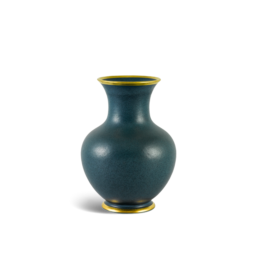 Bình hoa 22 cm (bắt vàng) - Xanh Ngọc Bích Matte - Bình Hoa
