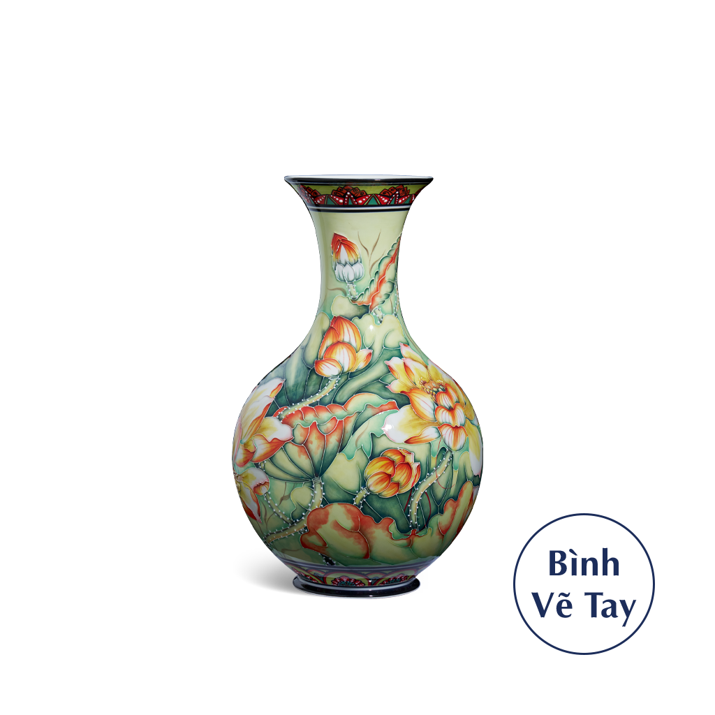 [GT] Bình hoa 36 cm - Hoa Sen