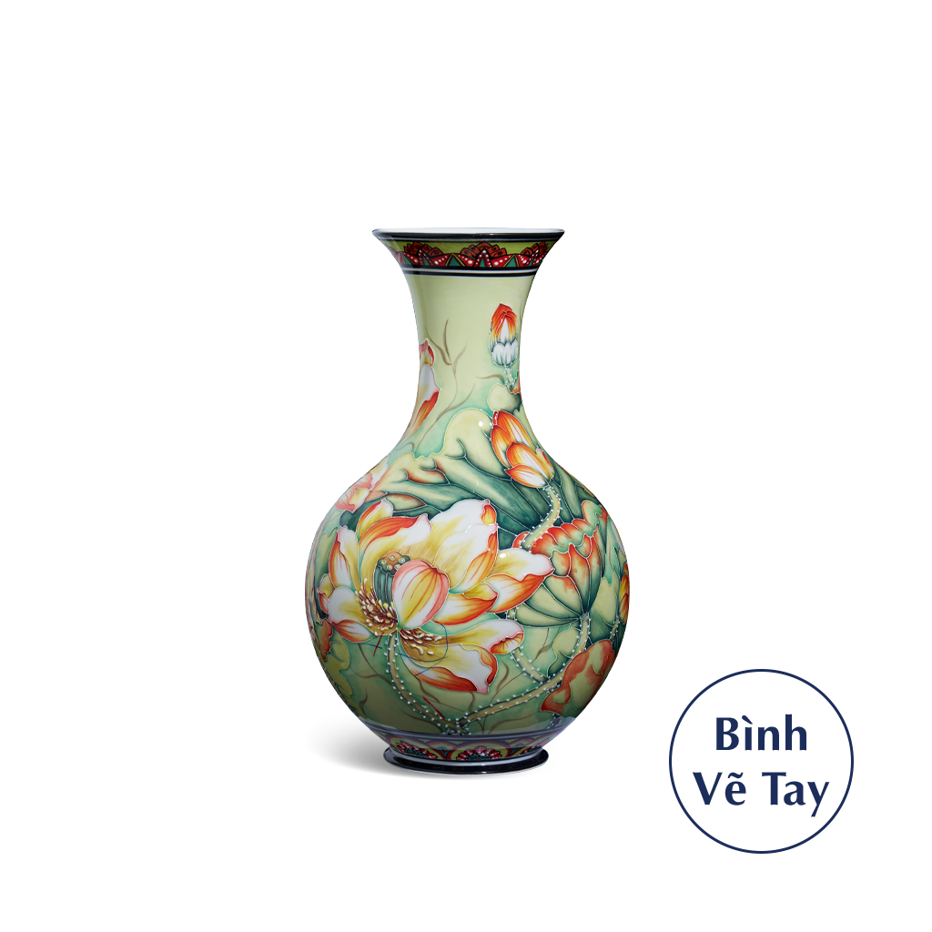 [GT] Bình hoa 36 cm - Hoa Sen
