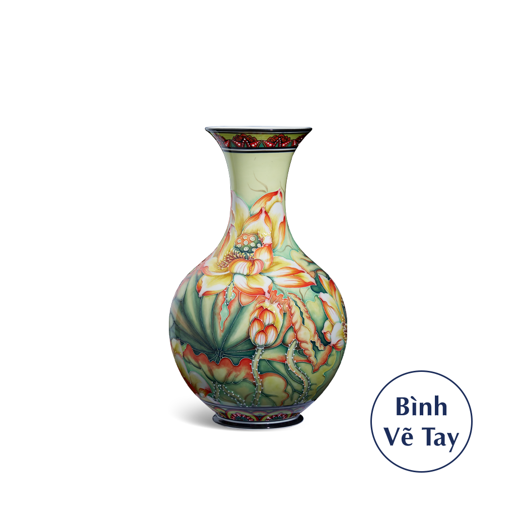 [GT] Bình hoa 36 cm - Hoa Sen