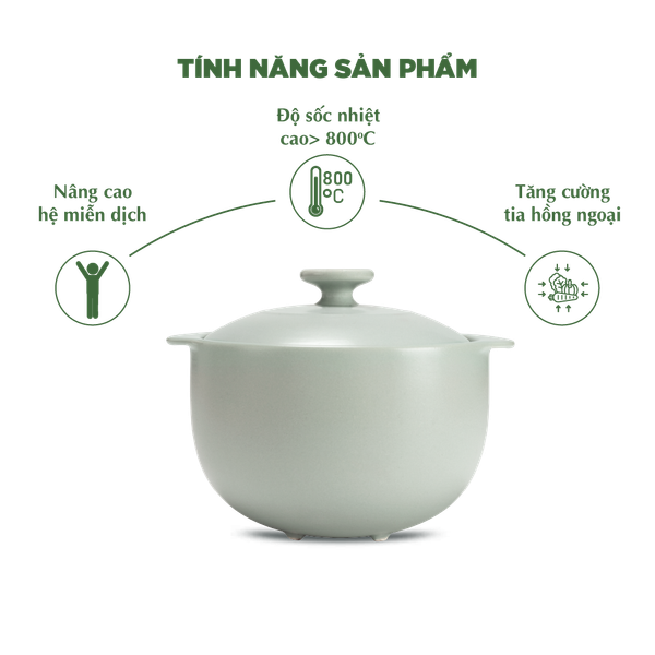 Nồi dưỡng sinh Vesta (Nồi tròn cao) 1.2 L + nắp (CK) - Màu Xám 2