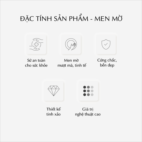 Bộ trà 0.7 L - Sen - Men Ngọc Sương Mờ (Trang Trí Vàng)