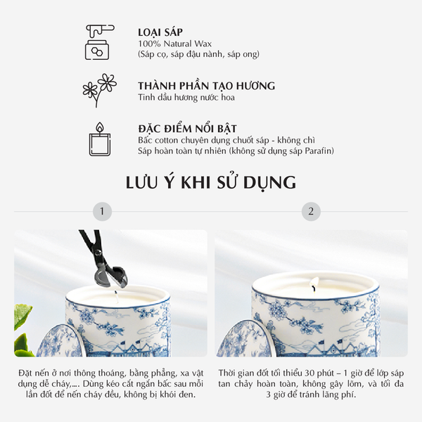 Nến thơm (K2) - Hương Đông - Trắng Bóng Mờ