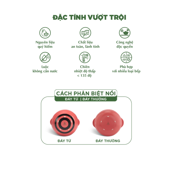 Nồi dưỡng sinh Vesta (Nồi tròn cao) 1.2 L + nắp (CK) - Màu Đỏ 2