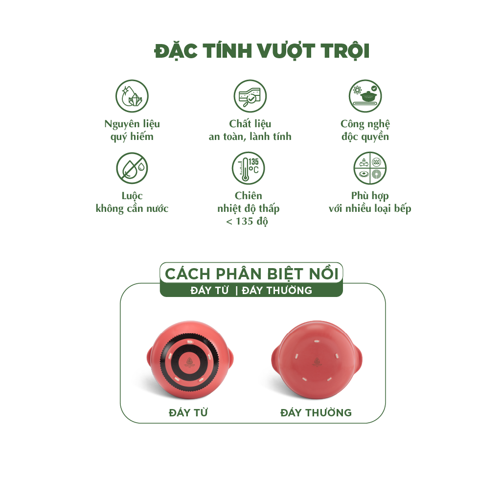 Nồi dưỡng sinh Vesta (Nồi tròn cao) 1.2 L + nắp (CK) - Màu Đỏ 2
