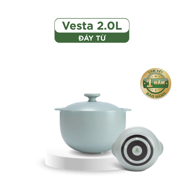 Nồi dưỡng sinh Vesta (Nồi tròn cao) 2.0 L + nắp (CK) (bếp từ)