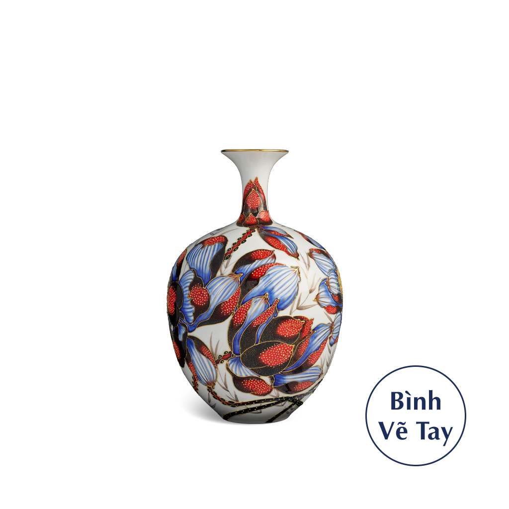 Bình hoa 30 cm - Hoa Sen - Bình Hoa - Trang trí