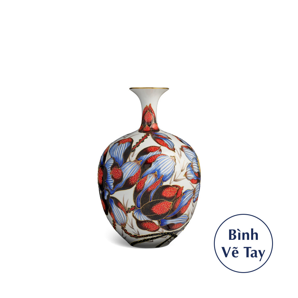 Bình hoa 30 cm - Hoa Sen - Bình Hoa - Trang trí