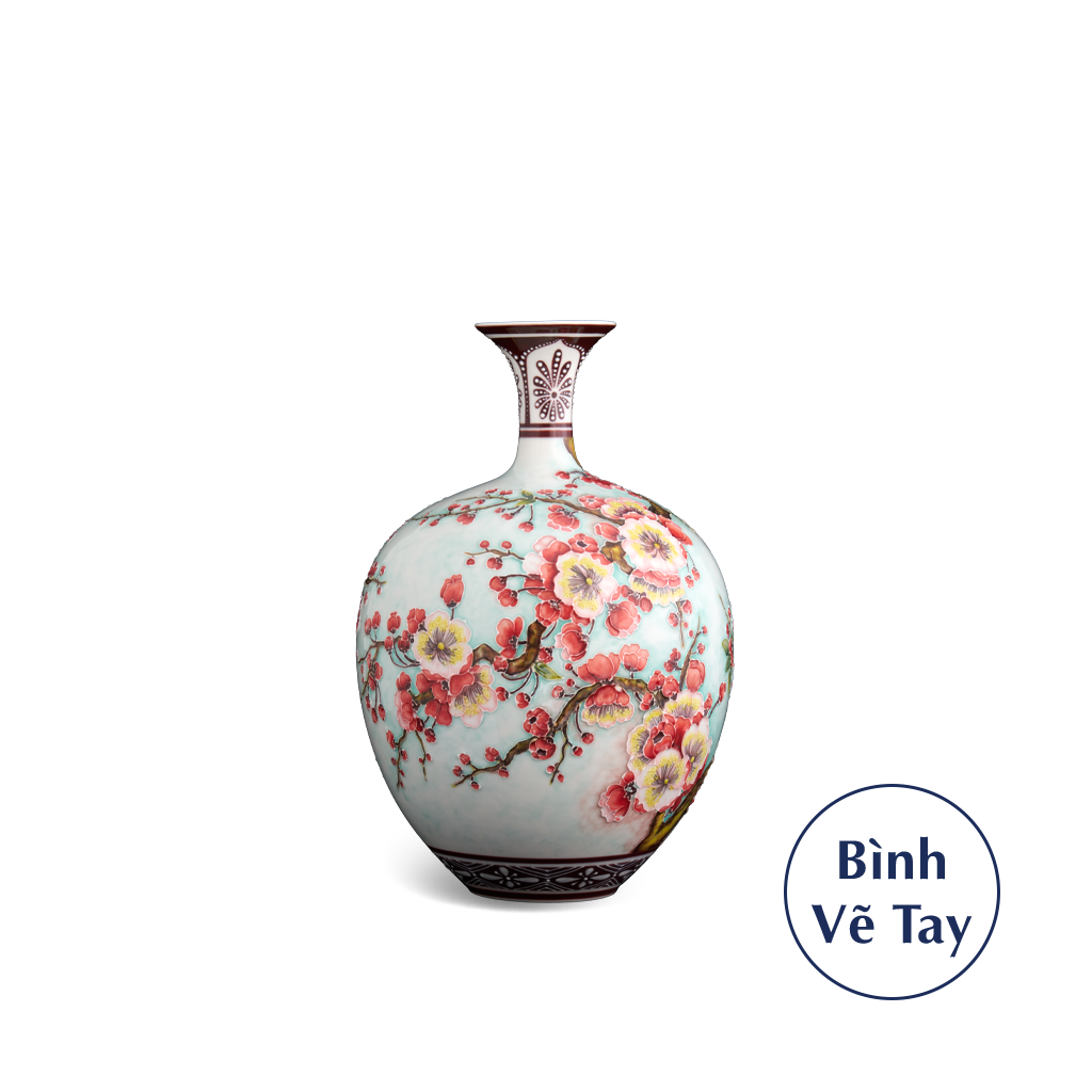 Bình hoa 30 cm - Hoa Đào - Bình Hoa - Trang trí
