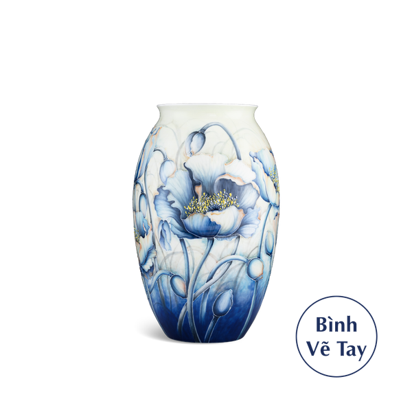 Bình hoa 31 cm - Hoa Anh Túc Cobalt