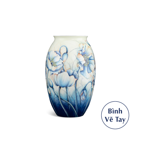 Bình hoa 31 cm - Hoa Anh Túc Cobalt