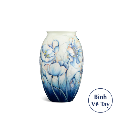  Bình hoa 31 cm - Hoa Anh Túc Cobalt 