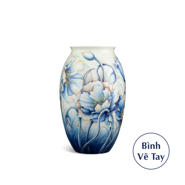 Bình hoa 31 cm - Hoa Anh Túc Cobalt