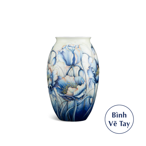 Bình hoa 31 cm - Hoa Anh Túc Cobalt