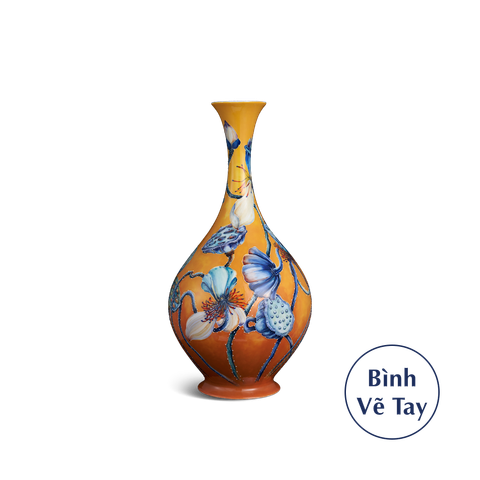  Bình hoa 40 cm - Sen Nền Cam 
