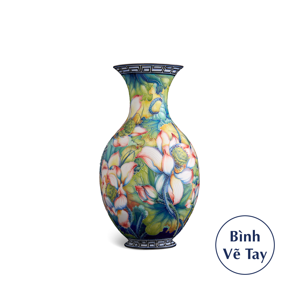 Bình hoa 41 cm - Hoa Sen - Bình Hoa - Trang Trí