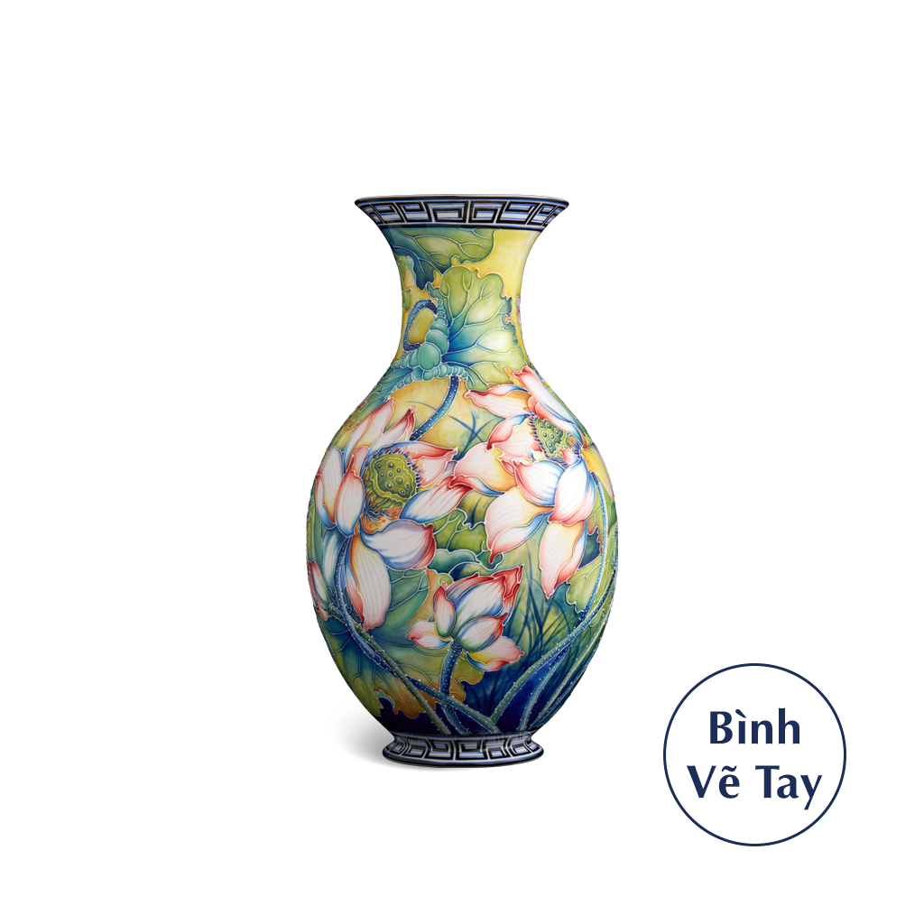 Bình hoa 41 cm - Hoa Sen - Bình Hoa - Trang Trí