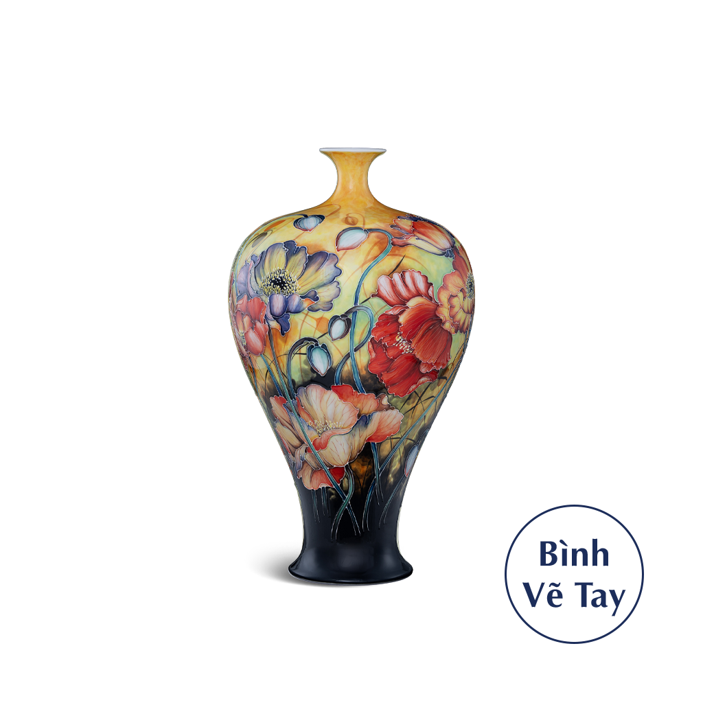 Bình hoa 41 cm - Hoa Anh Túc