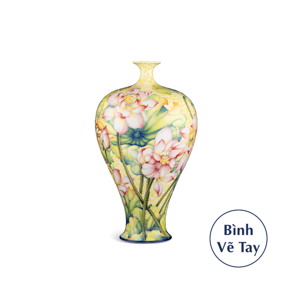 Bình hoa 41 cm - Hoa sen - Bình Hoa - Trang trí