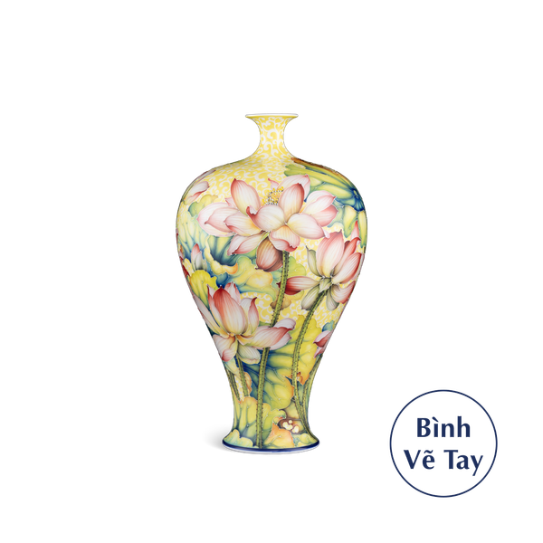 Bình hoa 41 cm - Hoa sen - Bình Hoa - Trang trí