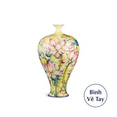  Bình hoa 41 cm - Hoa sen - Bình Hoa - Trang trí 