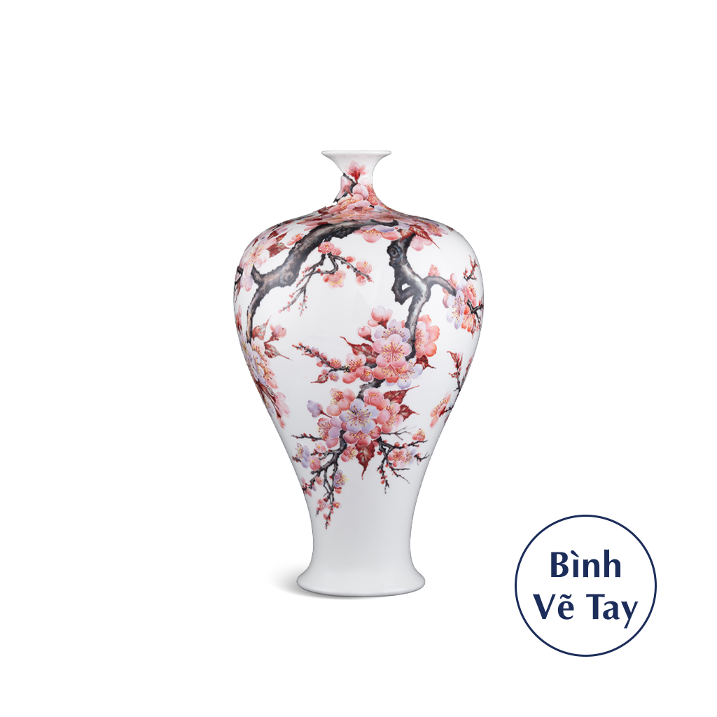 Bình hoa 41 cm - Hoa Đào - Bình Hoa - Trang Trí