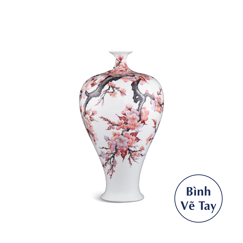 Bình hoa 41 cm - Hoa Đào - Bình Hoa - Trang Trí