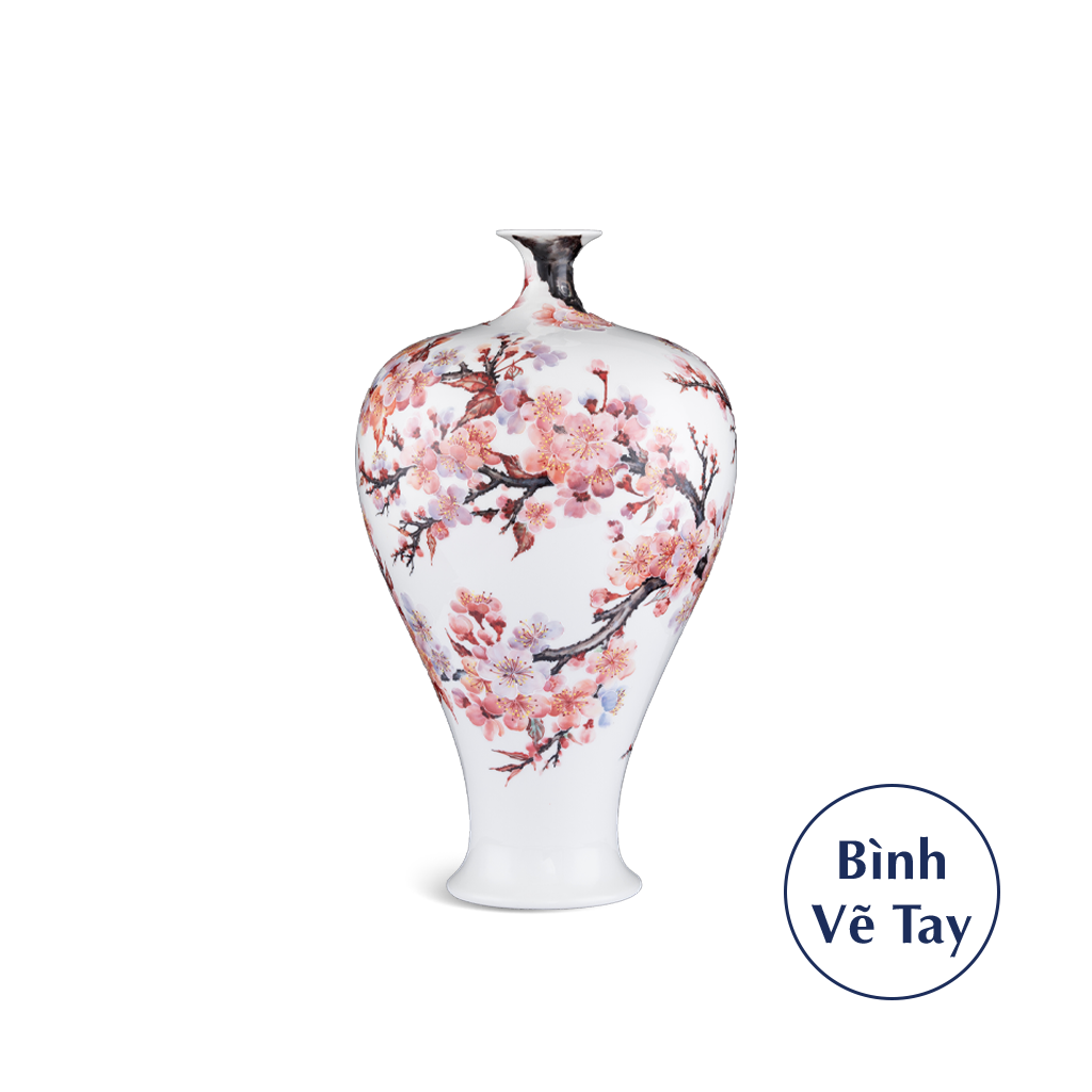 Bình hoa 41 cm - Hoa Đào - Bình Hoa - Trang Trí