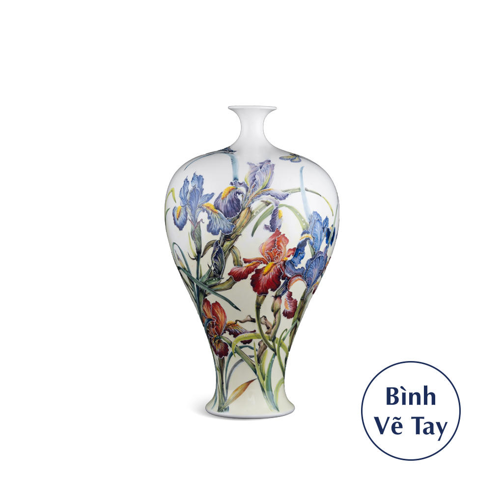 Bình hoa 41 cm - Hoa Diên Vĩ - Bình Hoa - Trang Trí