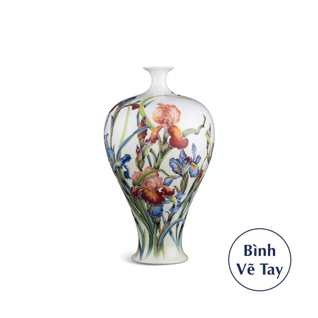 Bình hoa 41 cm - Hoa Diên Vĩ - Bình Hoa - Trang Trí