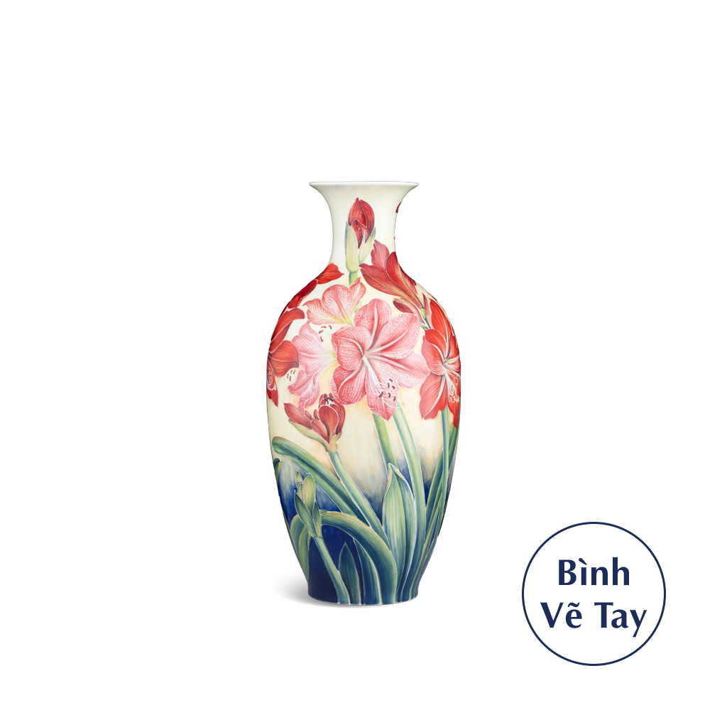Bình hoa 42 cm - Huệ Đỏ - Bình Hoa - Vẽ Tay