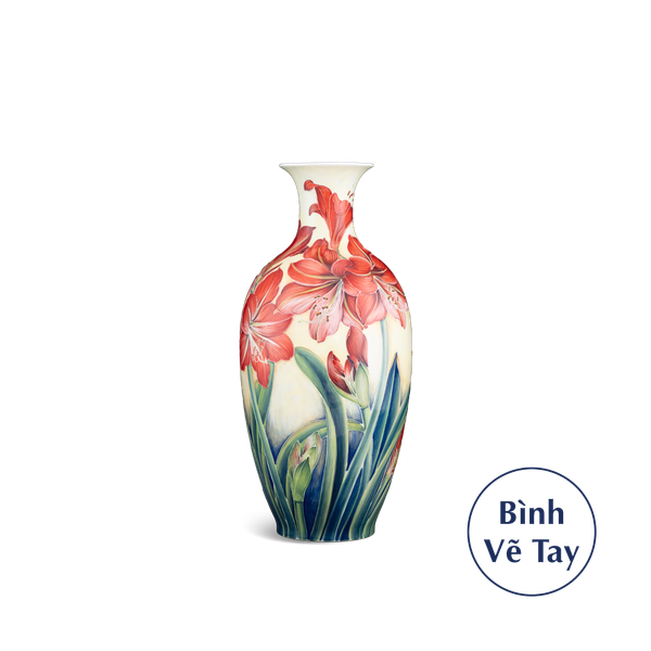 Bình hoa 42 cm - Huệ Đỏ - Bình Hoa - Vẽ Tay