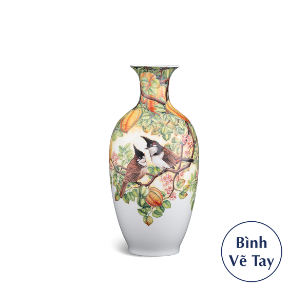 Bình hoa 42 cm - Chim và Khế - Bình Hoa - Vẽ tay