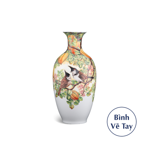  Bình hoa 42 cm - Chim và Khế - Bình Hoa - Vẽ tay 